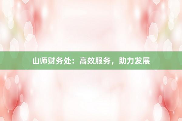 山师财务处：高效服务，助力发展